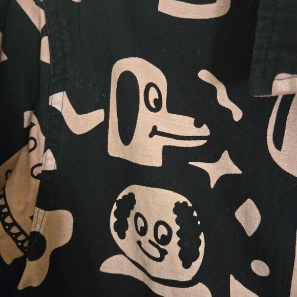 Lazy Oaf Rare Unique Novelty Print London Streetwear Shirt Black Blush Size S - Picture 4 of 8